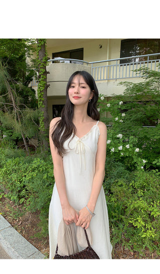 [2 colors] Sleeveless long dress