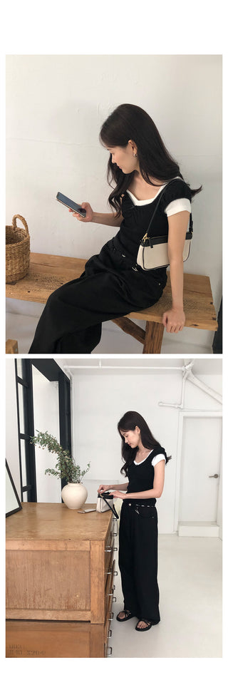 Shirred sleeveless blouse