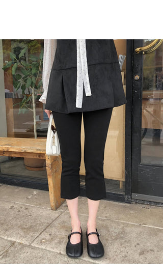 (2 colors) Slit 8/10 length leggings pants