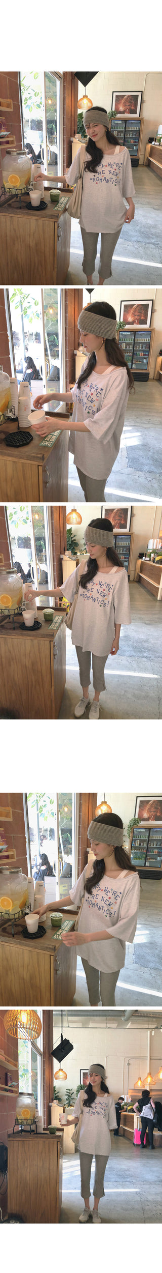 (2 colors) Slit 8/10 length leggings pants