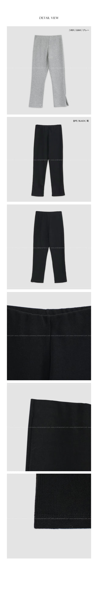 (2 colors) Slit 8/10 length leggings pants