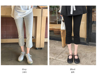 (2 colors) Slit 8/10 length leggings pants