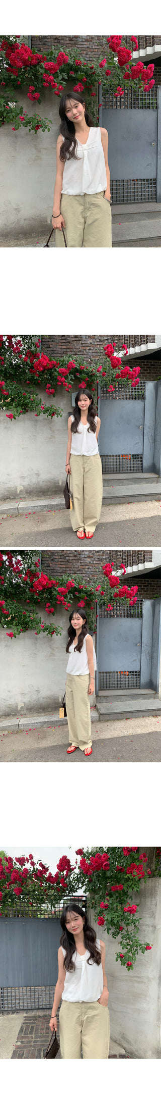 [2 colors] Ribbon balloon blouse