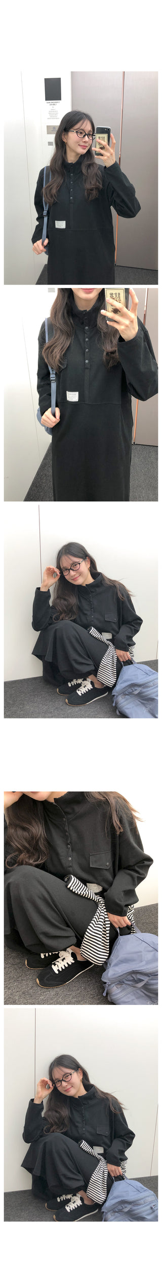 (3 colors) Anorak Long Dress