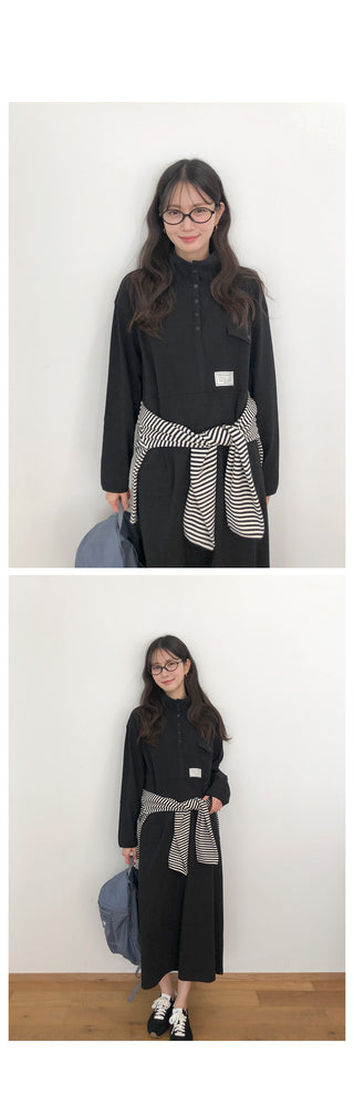 (3 colors) Anorak Long Dress