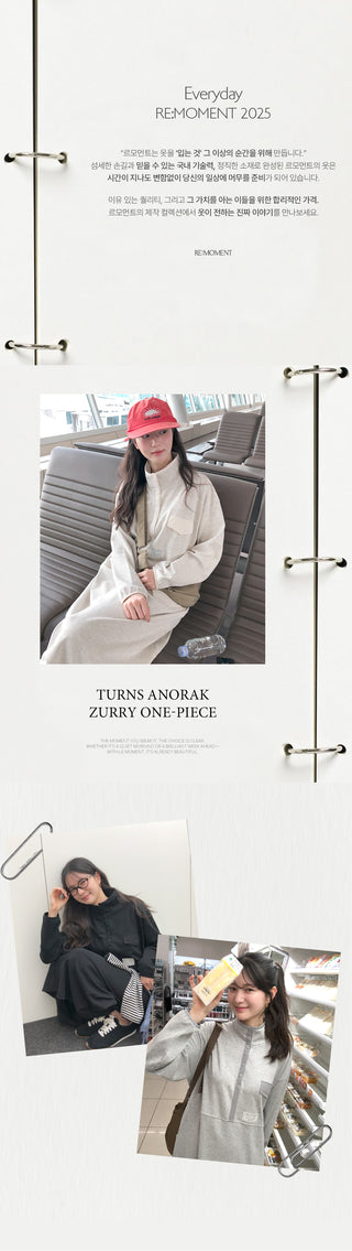 (3 colors) Anorak Long Dress