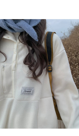 (3 colors) Anorak Hooded Fleece Dress