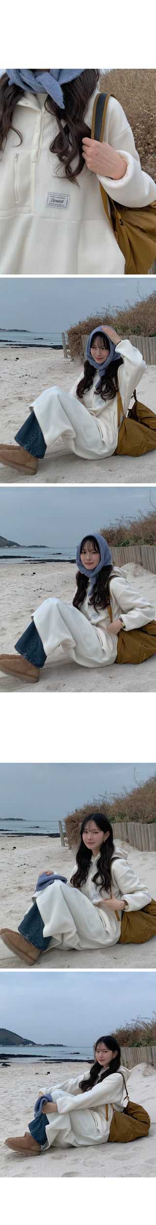 (3 colors) Anorak Hooded Fleece Dress