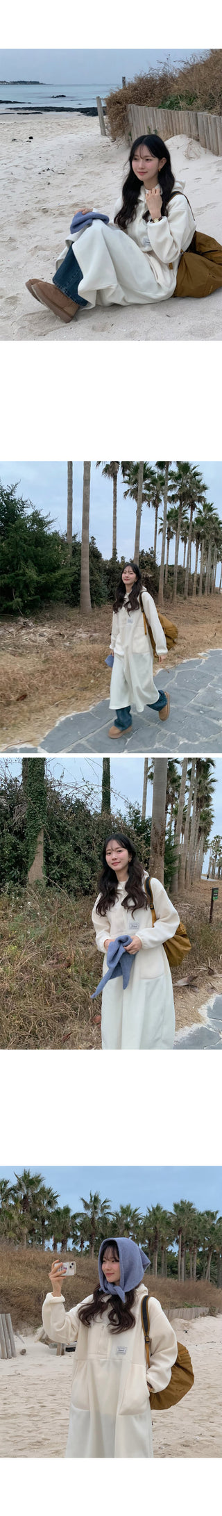 (3 colors) Anorak Hooded Fleece Dress