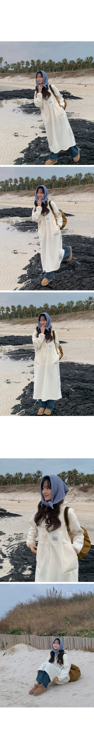 (3 colors) Anorak Hooded Fleece Dress