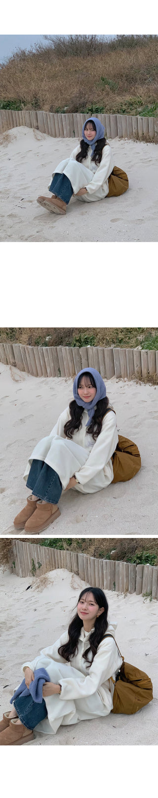 (3 colors) Anorak Hooded Fleece Dress