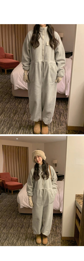 (2 colors) Anorak Fleece Jumpsuit