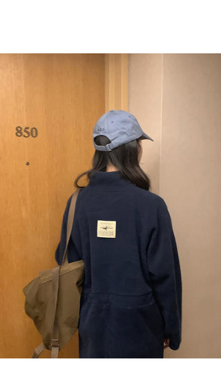 (2 colors) Anorak Fleece Jumpsuit