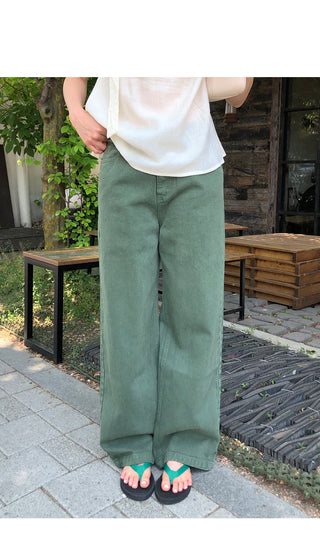 Khaki dyed pants