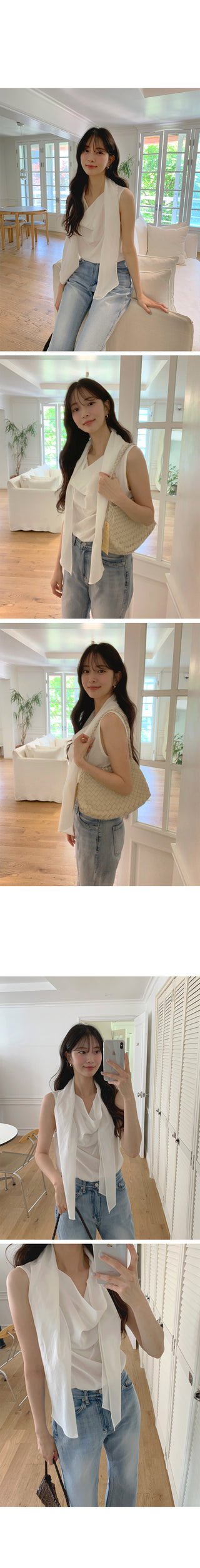 Pendant striped elastic waist shorts