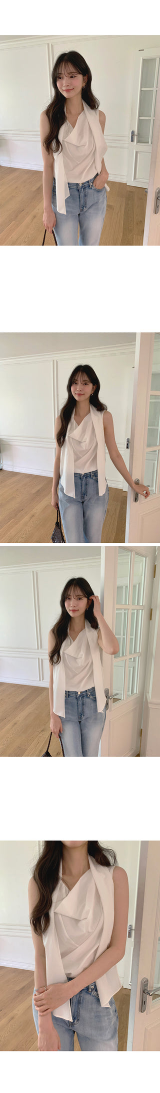 Pendant striped elastic waist shorts
