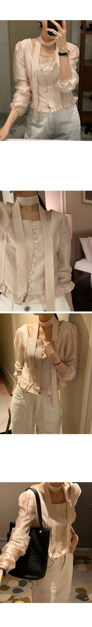 (2 colors) Shining Blouse