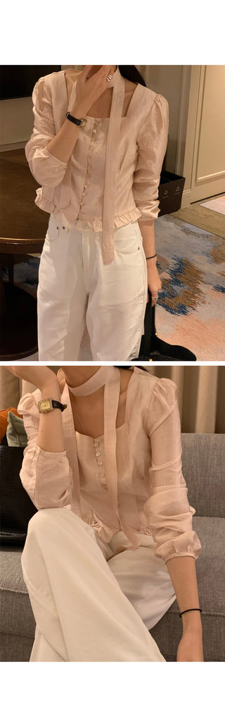 (2 colors) Shining Blouse