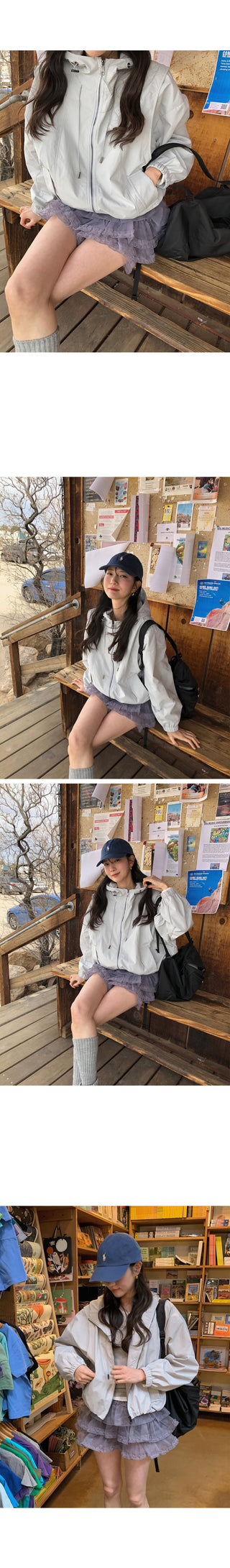(2 colors) Hooded Anorak