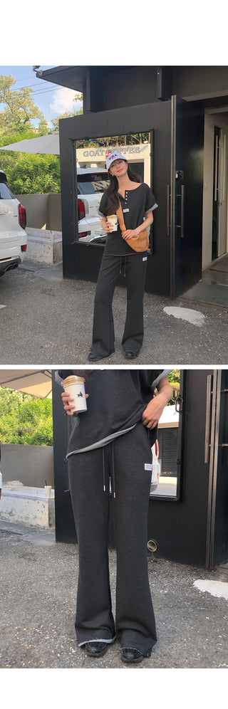[2 colors] Banding Bootcut Pants