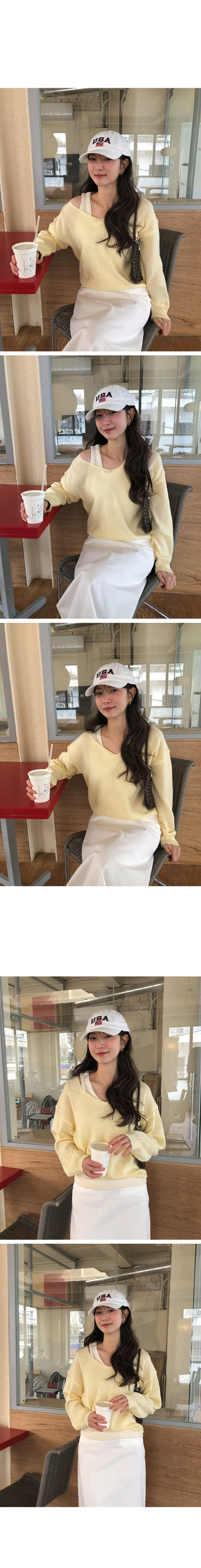 (Set) (3 colors) Camisole Layered Knit Set