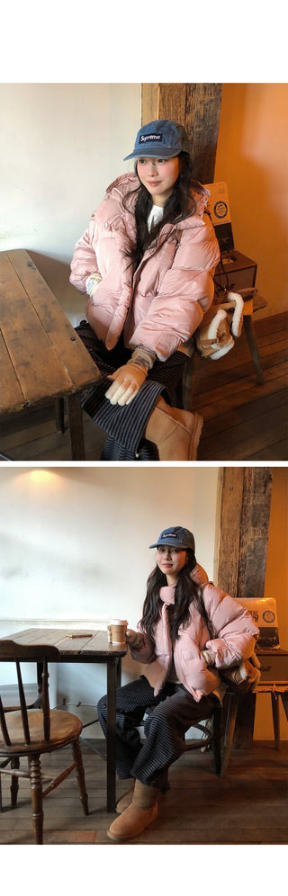 (2 colors) Loose-fitting brushed-back T-shirt