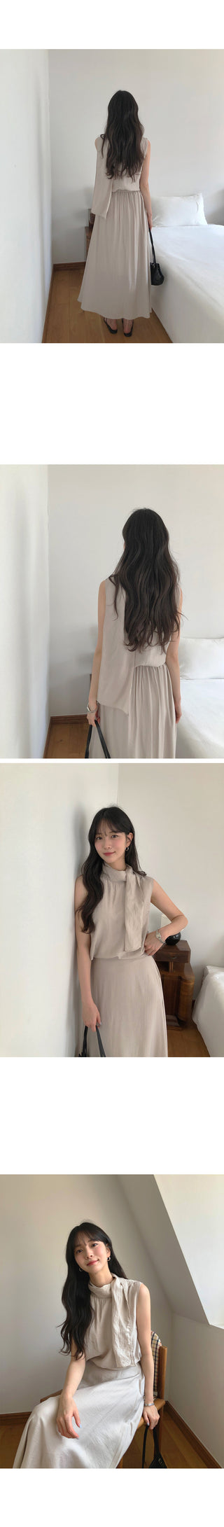 [3 colors] Blouse and skirt set