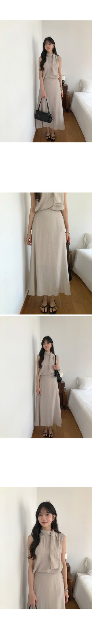 [3 colors] Blouse and skirt set