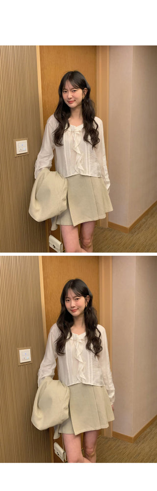 (3 colors) Pleated Mini Skirt