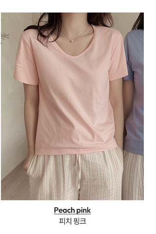 U-neck T-shirt - 7 colors