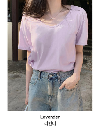 U-neck T-shirt - 7 colors