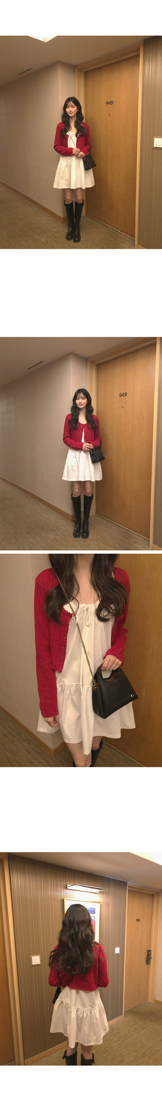 (4 colors) Perforated Cropped Cardigan