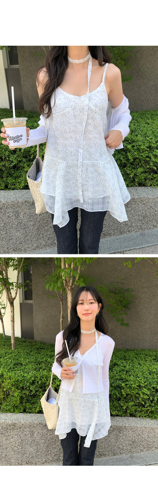 [2 colors] Flower Bustier Dress
