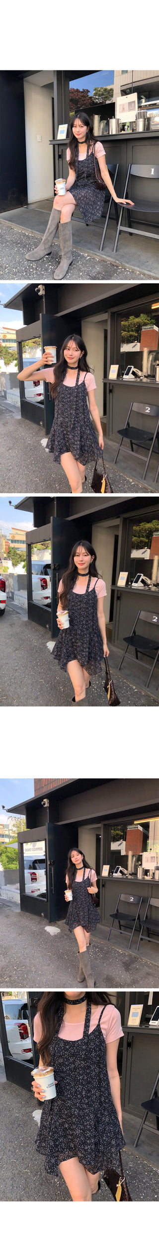 [2 colors] Flower Bustier Dress