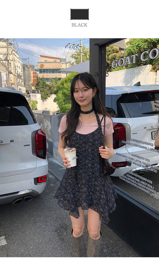 [2 colors] Flower Bustier Dress