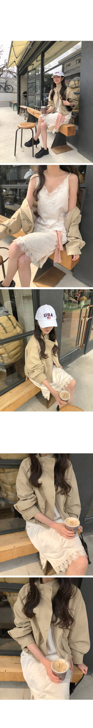 (2 colors) Semi-cropped high-neck mountain parka