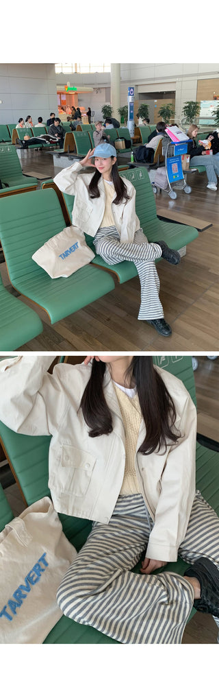 (2 colors) Semi-cropped high-neck mountain parka