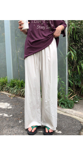 [4 colors] Pintuck Rib Wide String Summer Pants