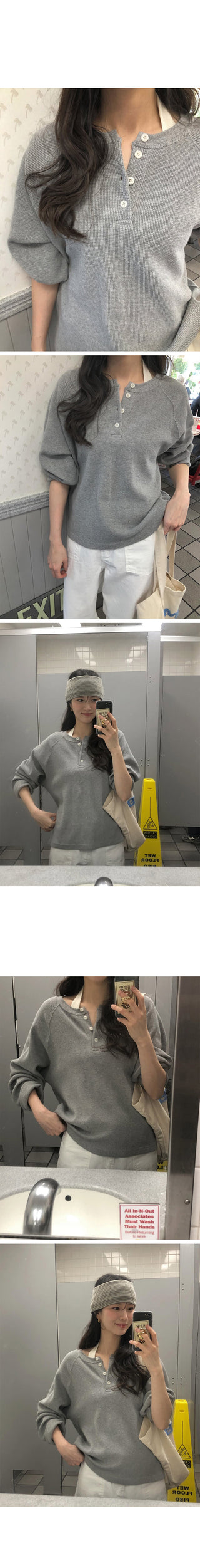 (3 colors) Waffle Oversized T-shirt