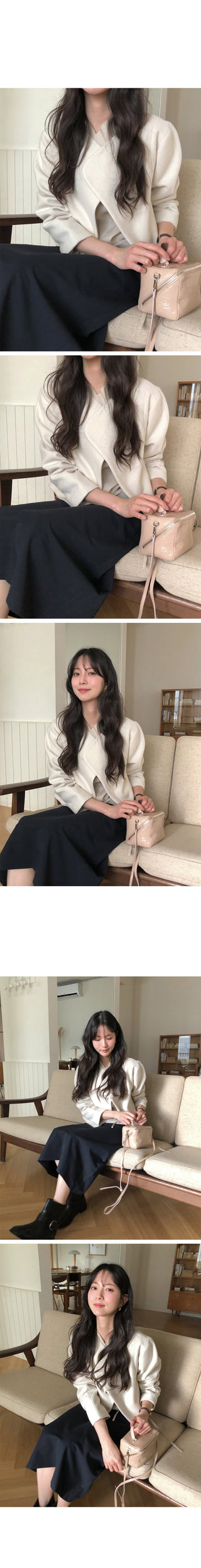 (2 colors) Layered Point Wool Jacket