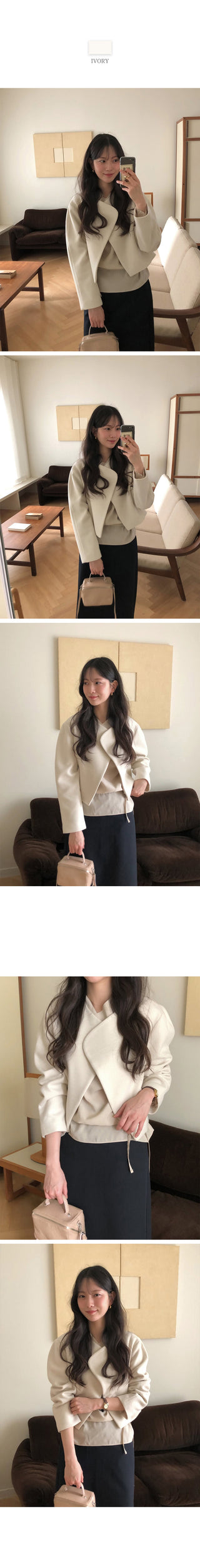 (2 colors) Layered Point Wool Jacket