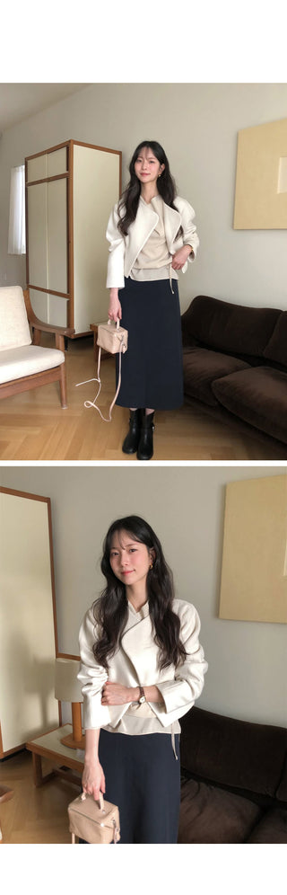 (2 colors) Layered Point Wool Jacket