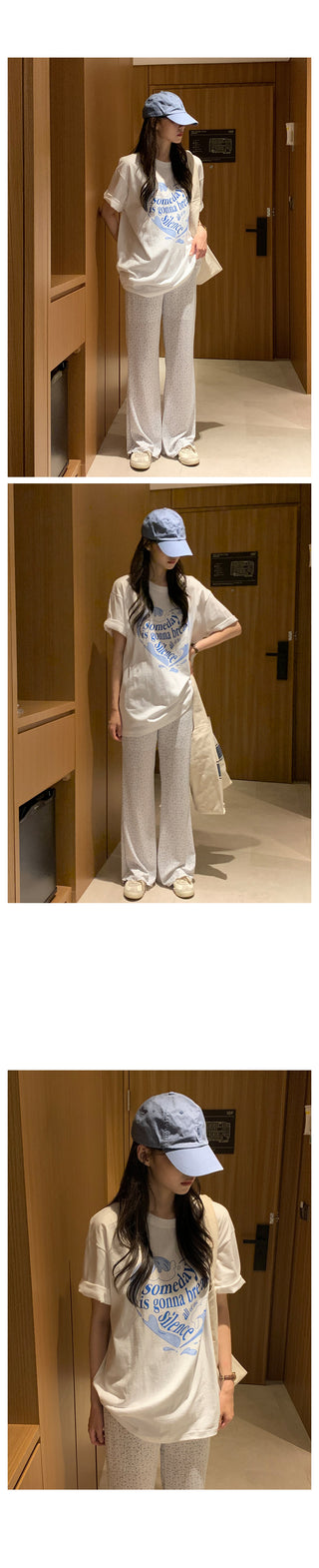 [2 colors] Printed Short-Sleeve T-Shirt
