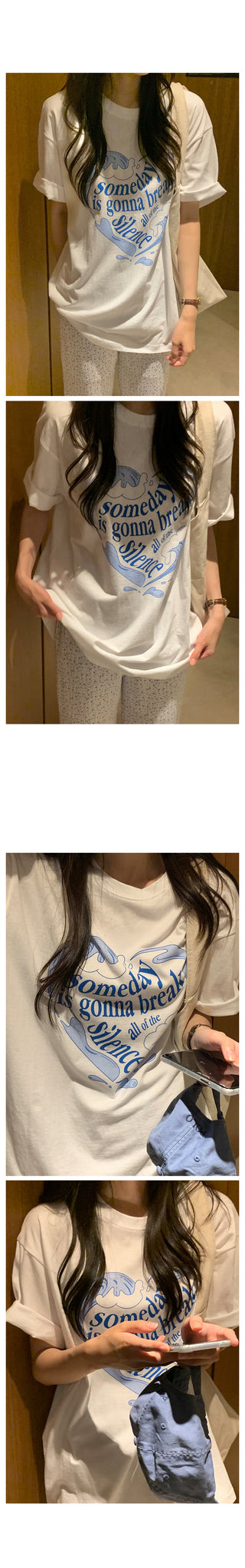 [2 colors] Printed Short-Sleeve T-Shirt