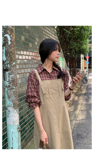 [2 colors] Casual check shirt