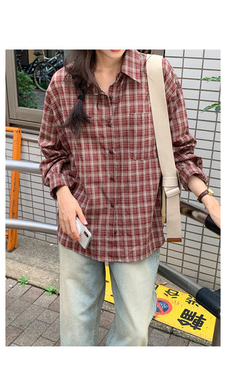 [2 colors] Casual check shirt