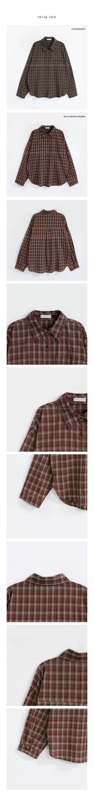 [2 colors] Casual check shirt