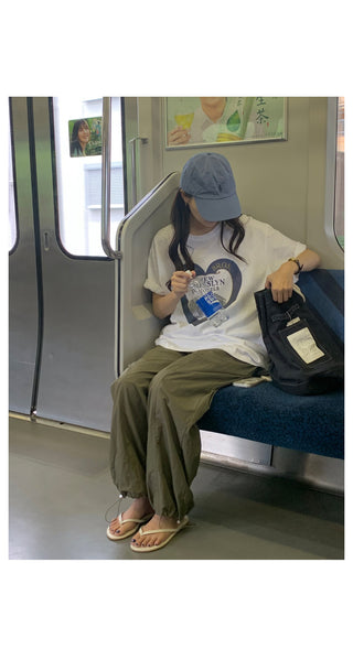 Printed short-sleeved T-shirt in 2 colors!