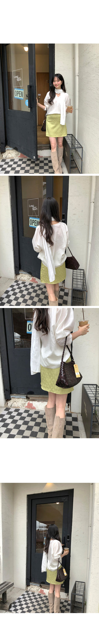 Rose satin skirt