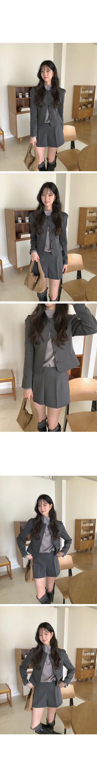 (3 colors) Half-neck blouse